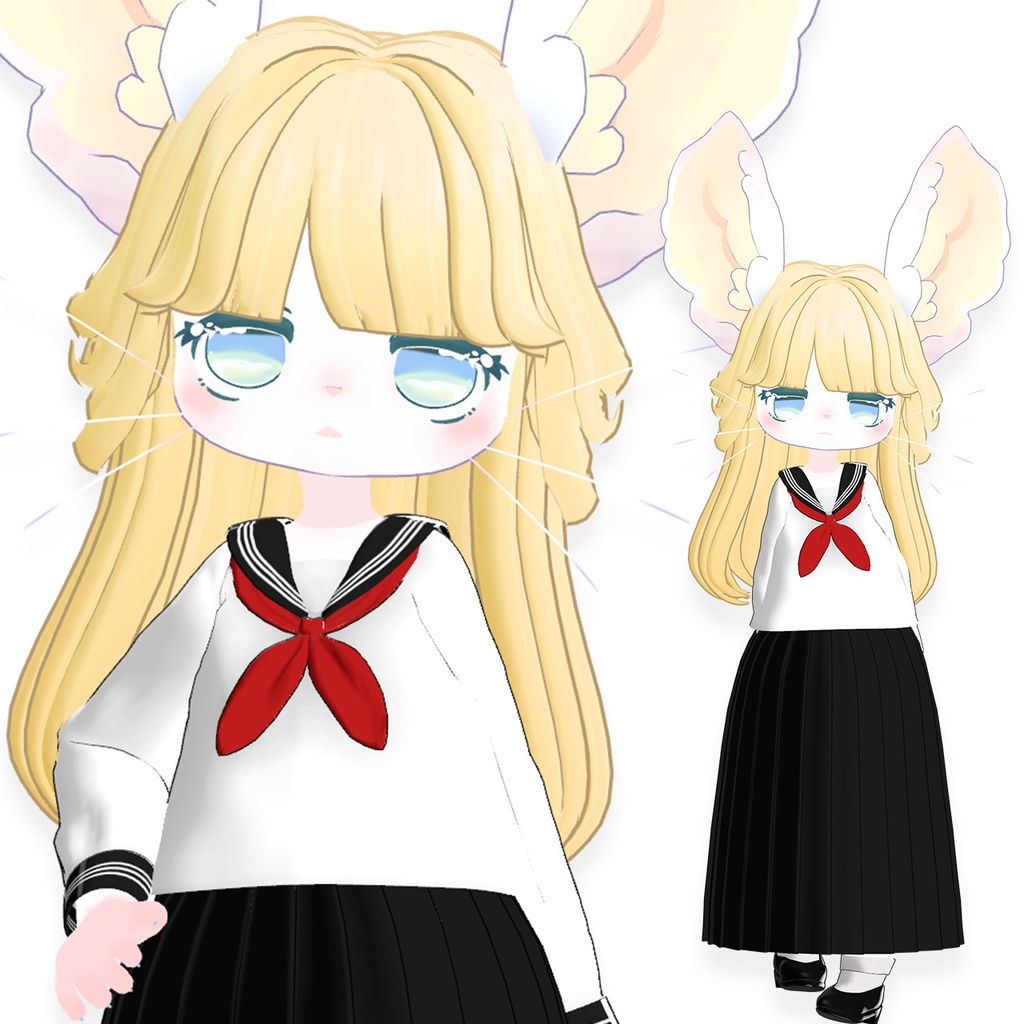 【マウフェくん専用】昭和風セット ヘアー&セーラー服【MA対応】