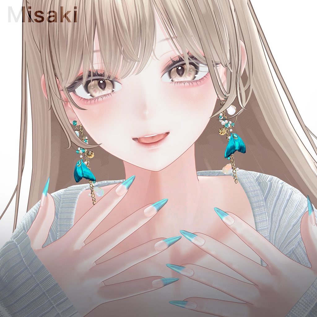 SALE✨13set Earring & 3set Nail|Abyssal -深海の宝石-【MA対応】