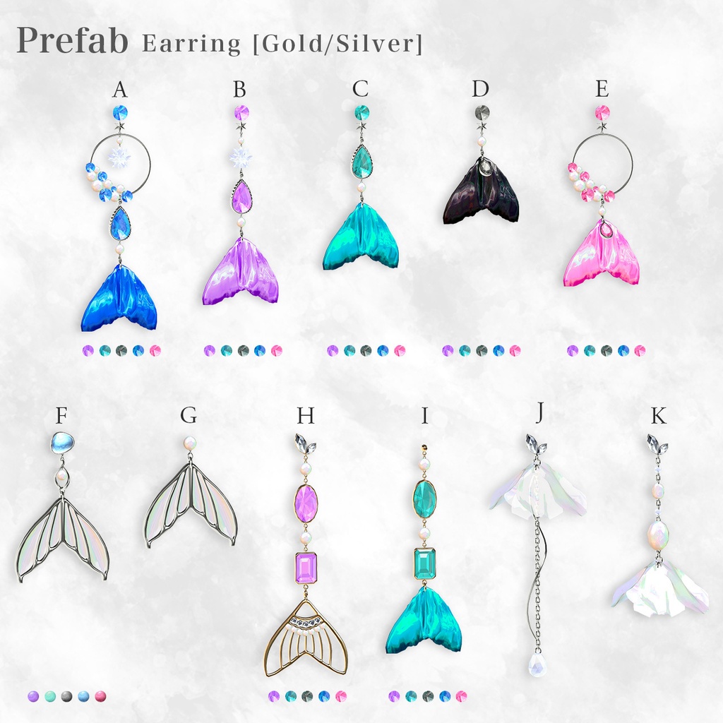 SALE✨13set Earring & 3set Nail|Abyssal -深海の宝石-【MA対応】