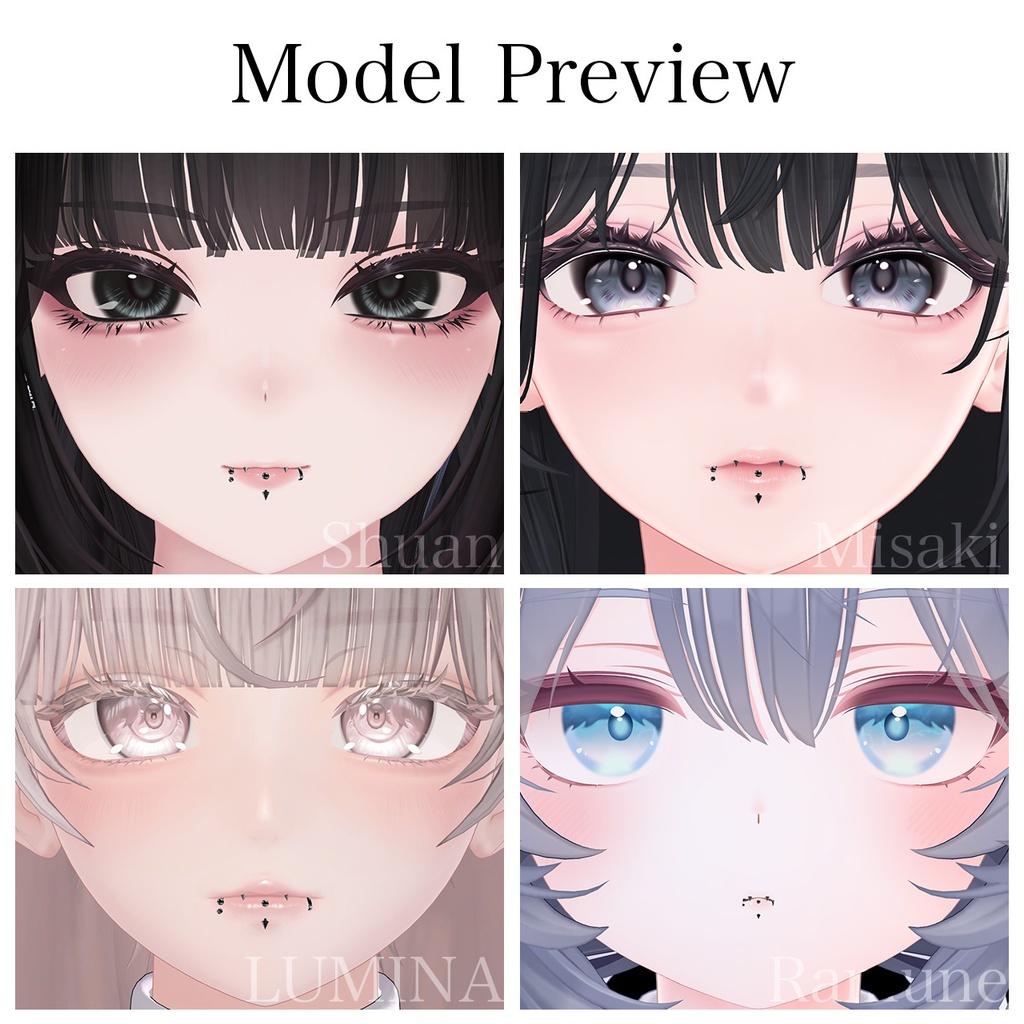 SALE✨【4アバター対応】Lip Piercing2 - Scrumper / Ring / Vertical -|口ピアス スクランパー リング バーティカル【リップシンク・MA対応】