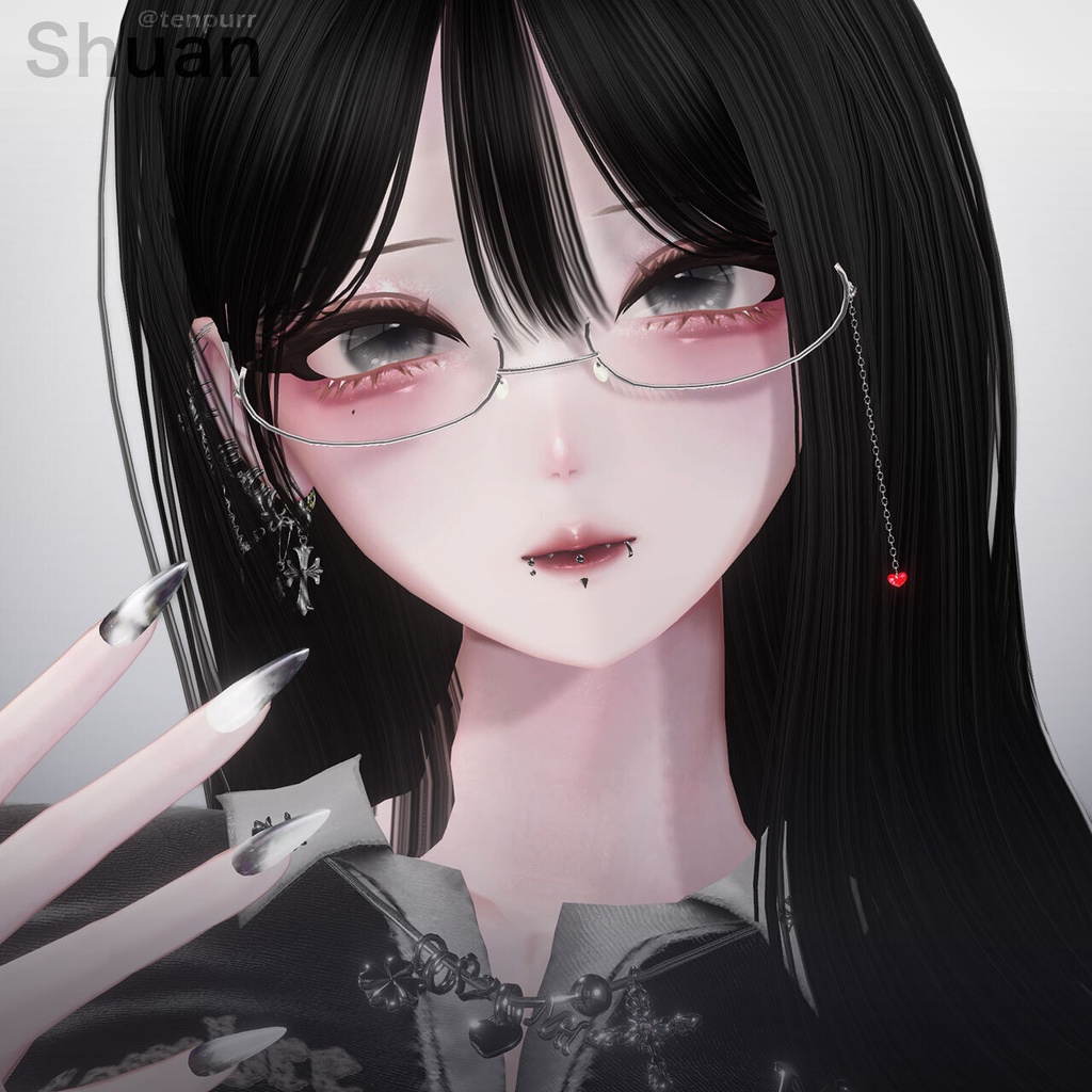 SALE✨【4アバター対応】Lip Piercing2 - Scrumper / Ring / Vertical -|口ピアス スクランパー リング バーティカル【リップシンク・MA対応】