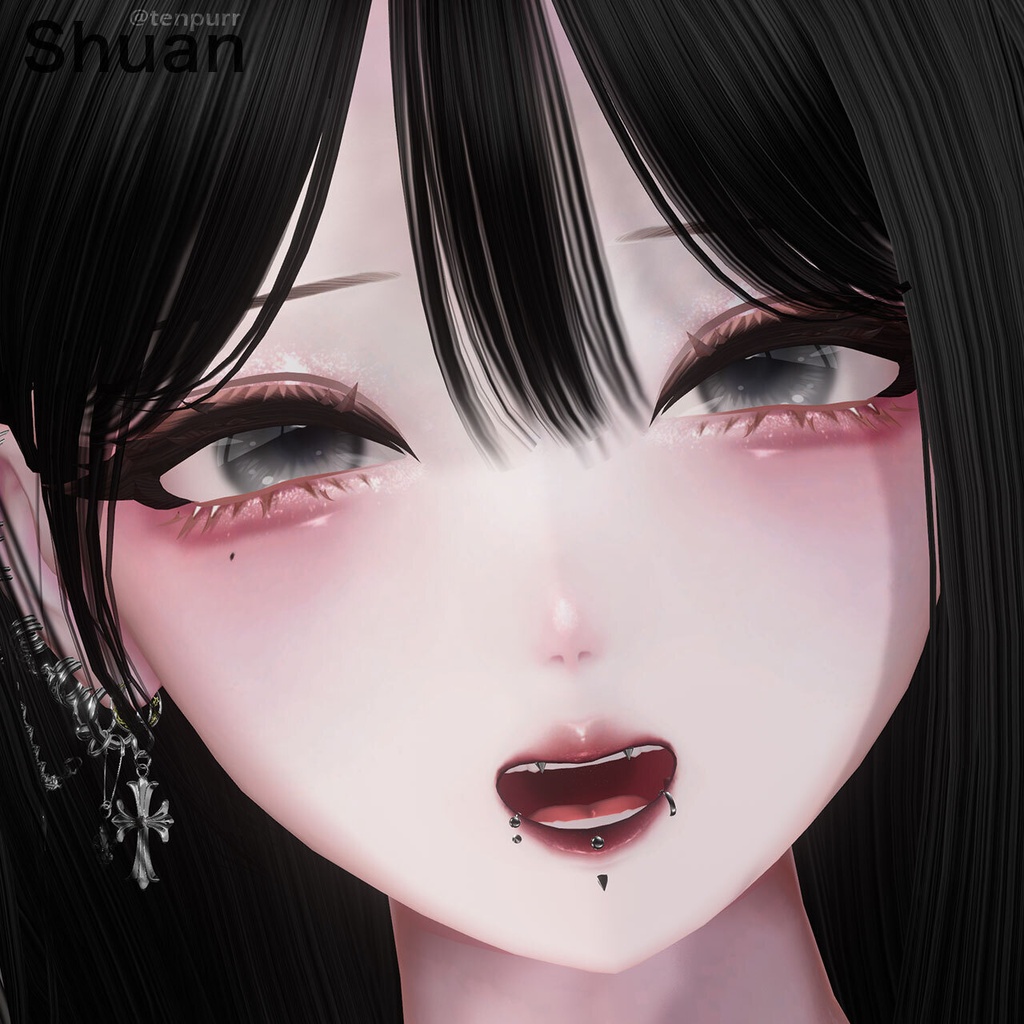 SALE✨【4アバター対応】Lip Piercing2 - Scrumper / Ring / Vertical -|口ピアス スクランパー リング バーティカル【リップシンク・MA対応】