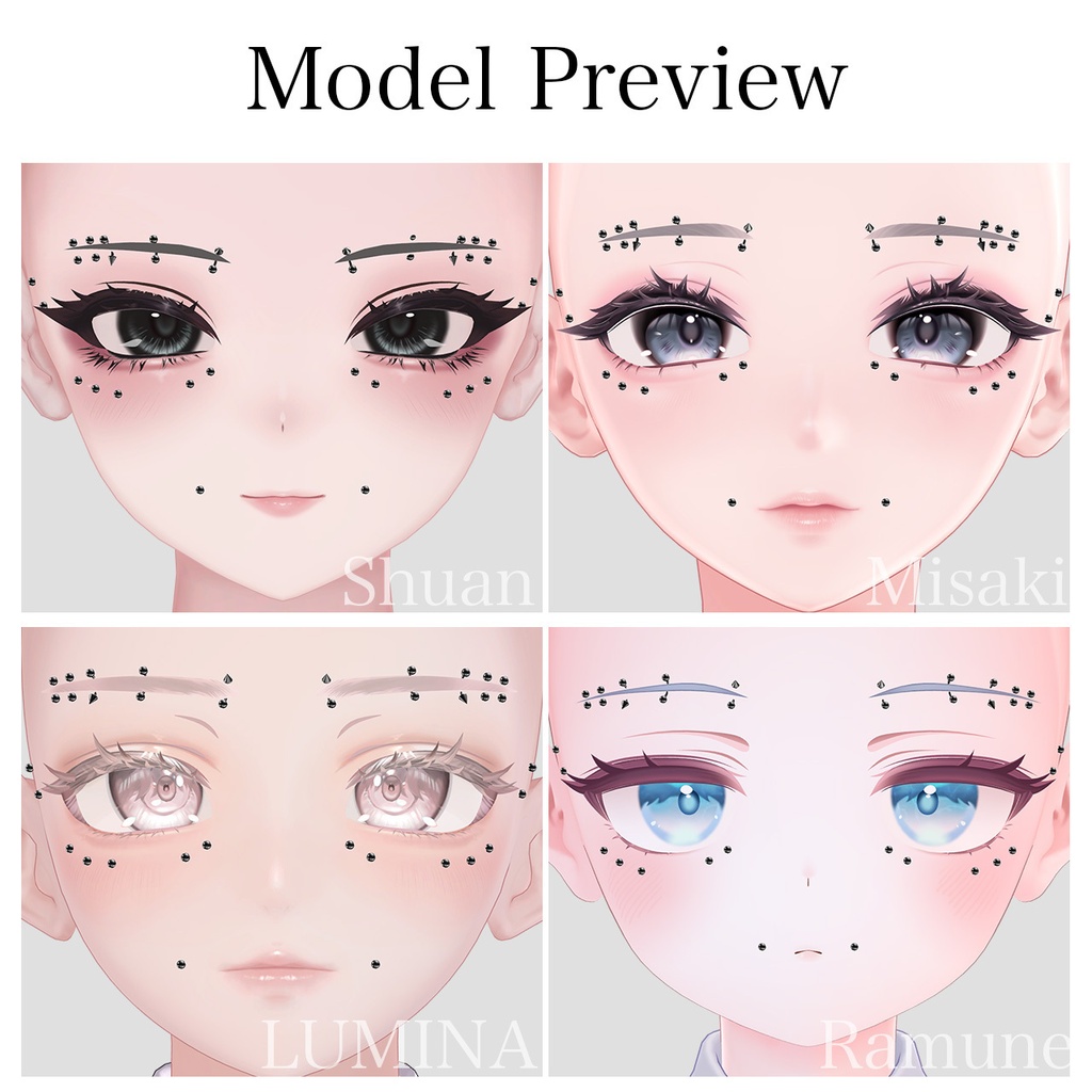 SALE⭐【4アバター対応】Eye Area Piercing1【リップシンク・MA対応】