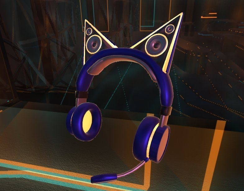 VRoidモデル想定 ネコミミヘッドセット