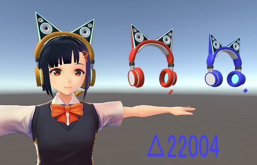 VRoidモデル想定 ネコミミヘッドセット
