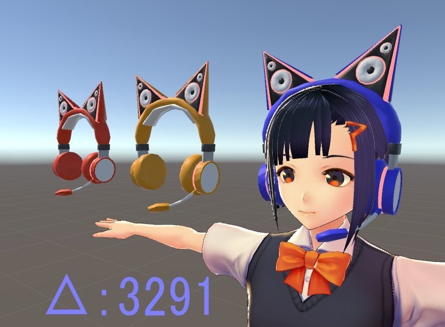 VRoidモデル想定 ネコミミヘッドセット