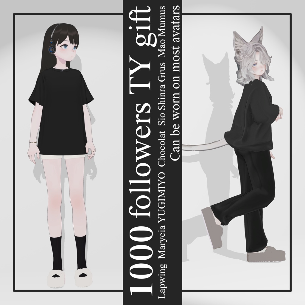 【1000follower記念無料配布】Fluffy platform sandal