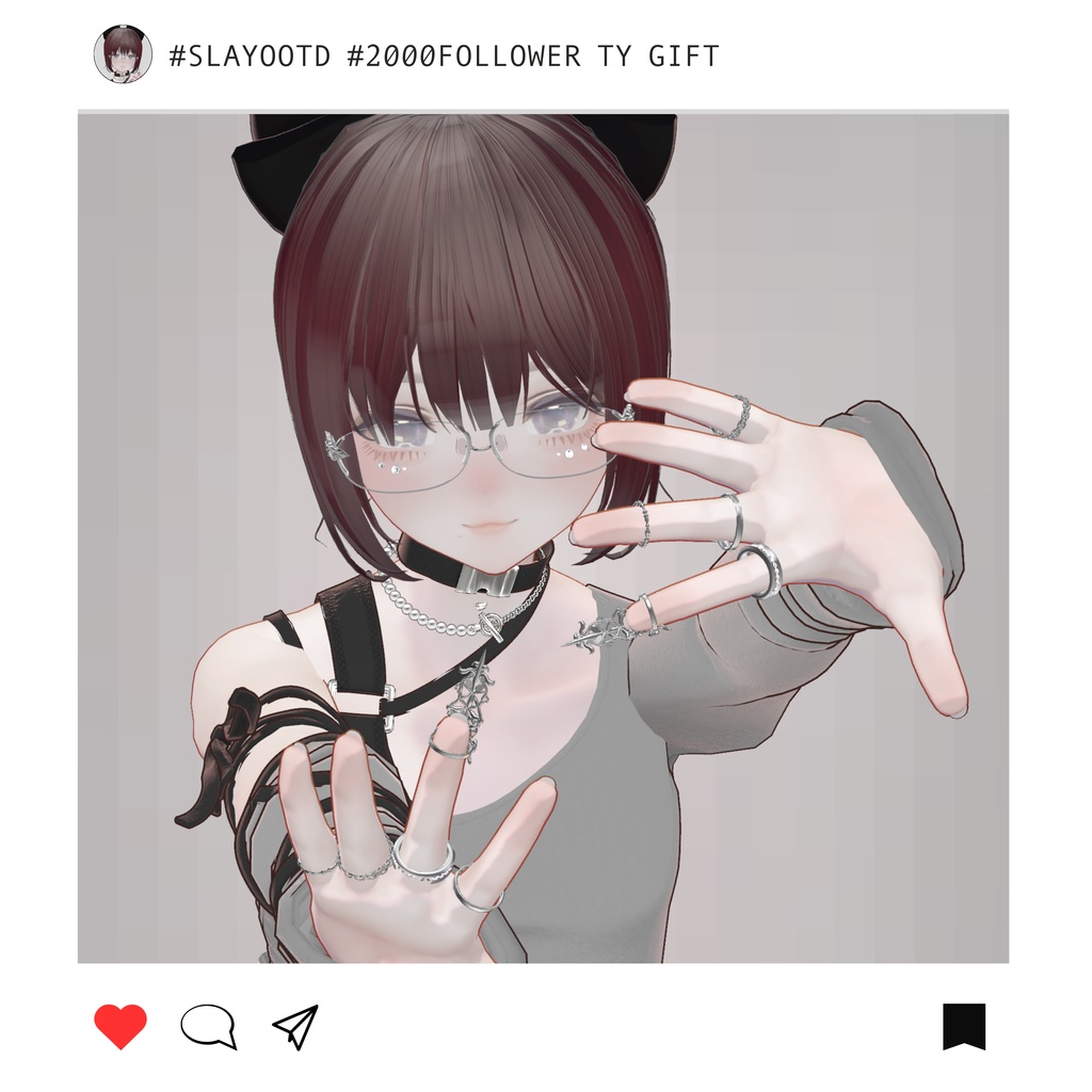 Rimless glasses and 5rings【2000Follwer TY♡】