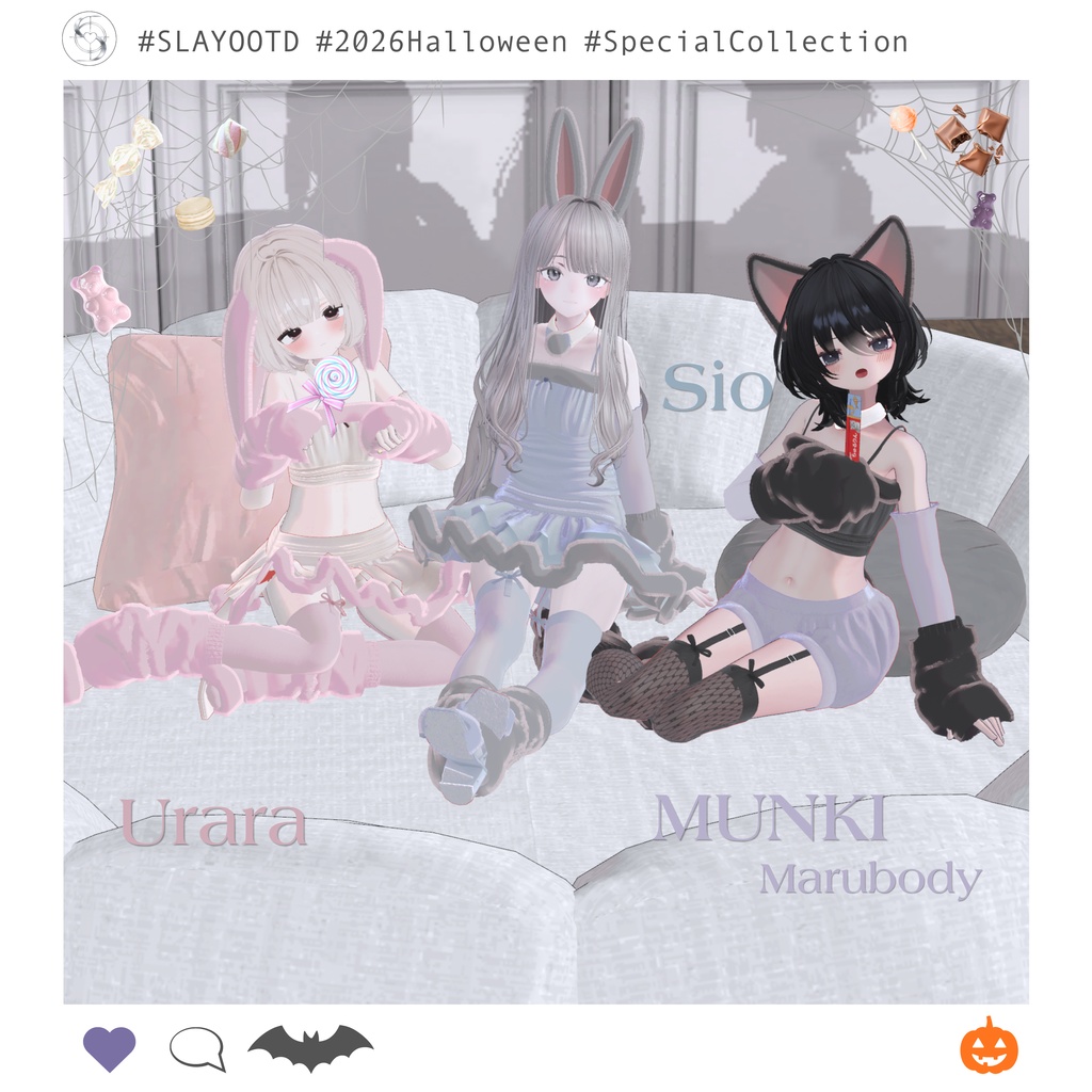 ༺ ♰ 2026 Halloween ♰ ༻ Kitty & Bunny