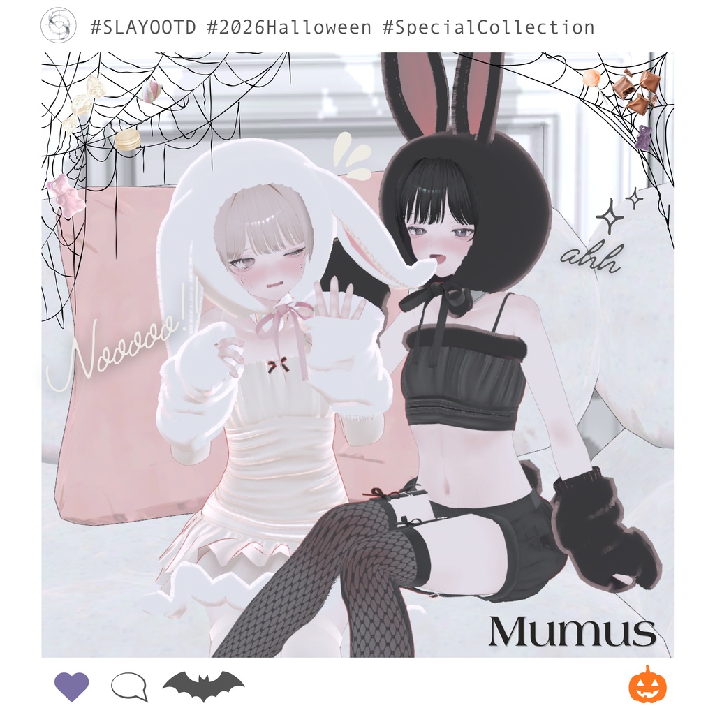 ༺ ♰ 2026 Halloween ♰ ༻ Kitty & Bunny