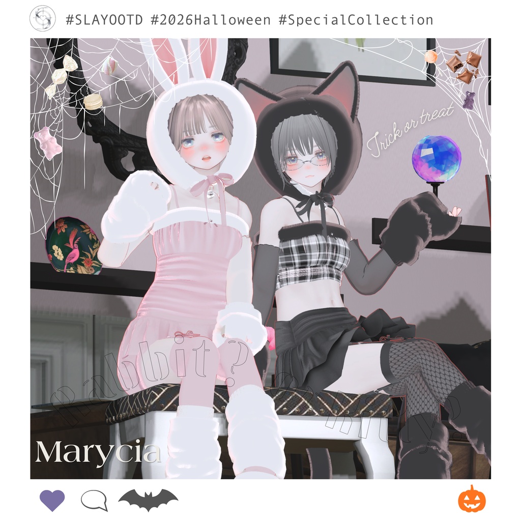 ༺ ♰ 2026 Halloween ♰ ༻ Kitty & Bunny