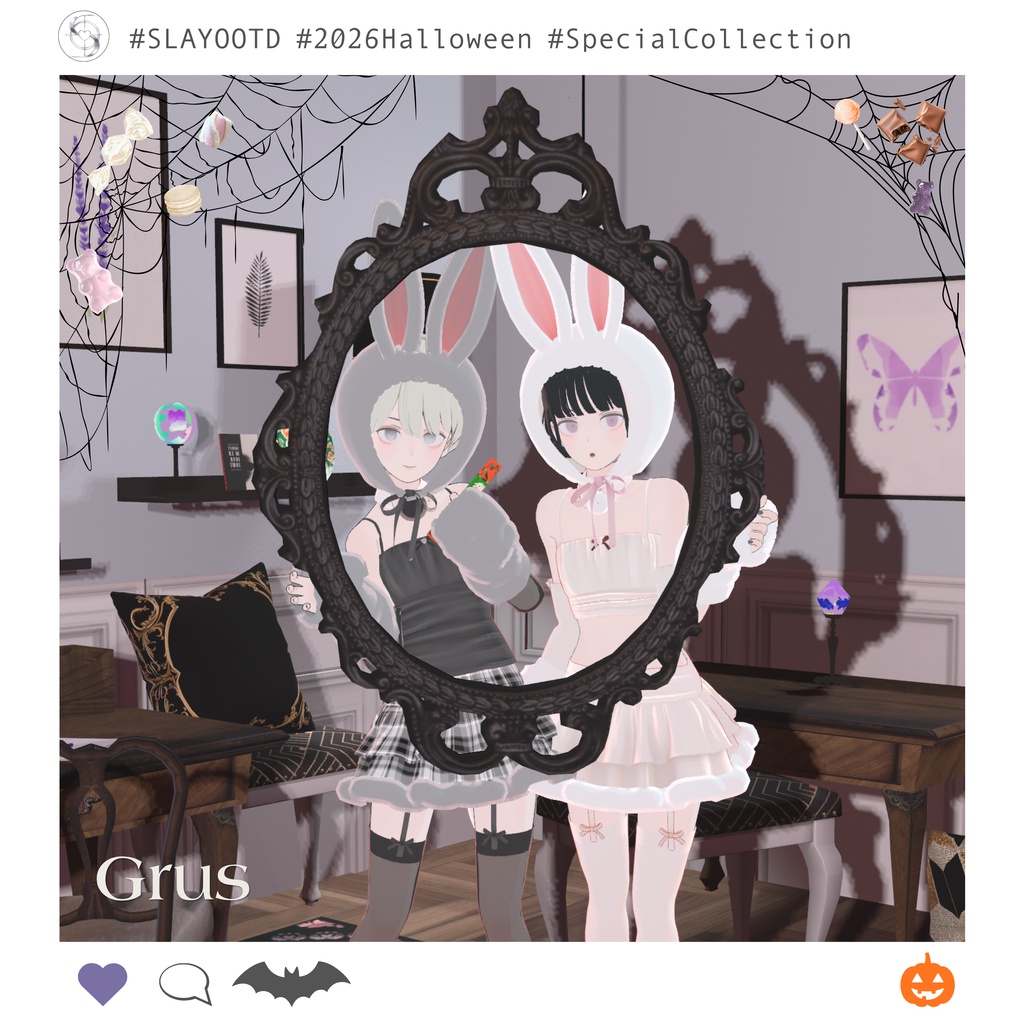 ༺ ♰ 2026 Halloween ♰ ༻ Kitty & Bunny