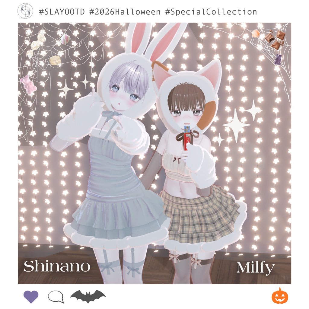 ༺ ♰ 2026 Halloween ♰ ༻ Kitty & Bunny