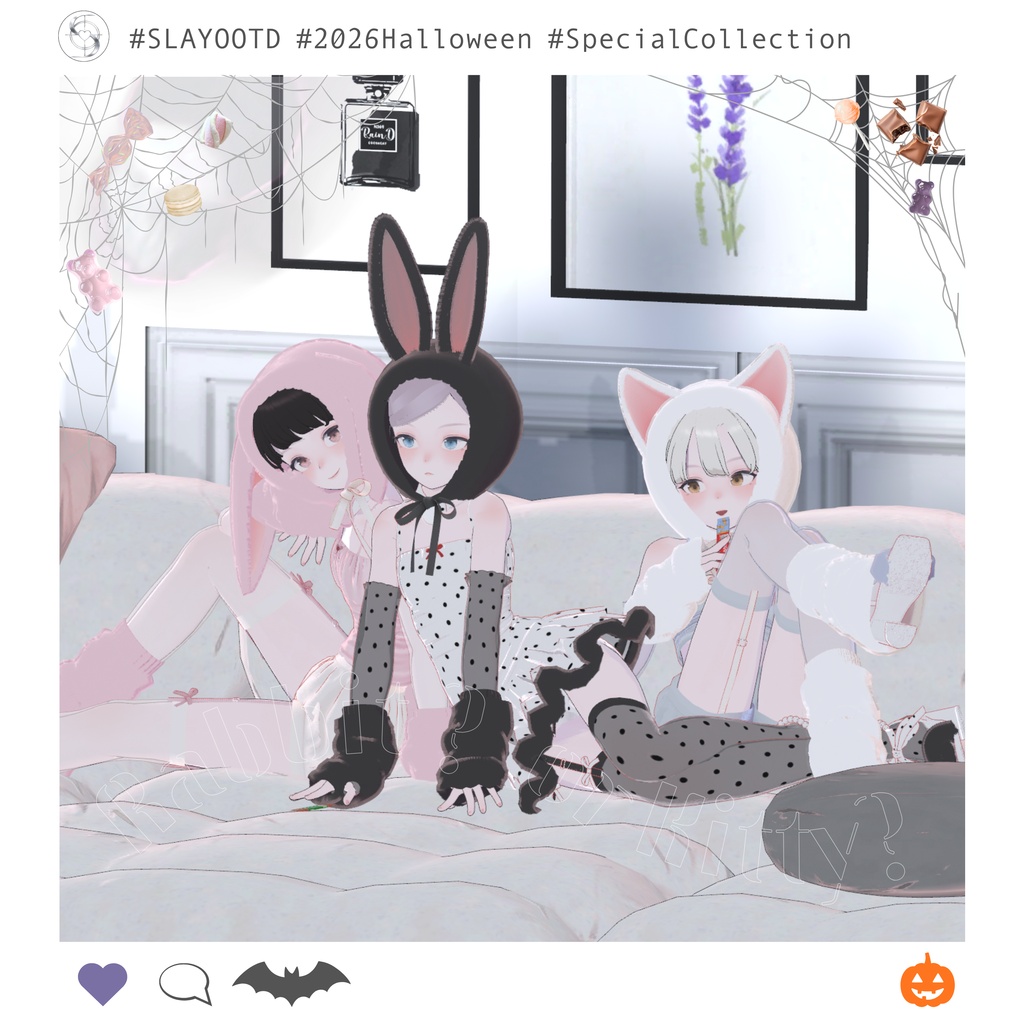 ༺ ♰ 2026 Halloween ♰ ༻ Kitty & Bunny