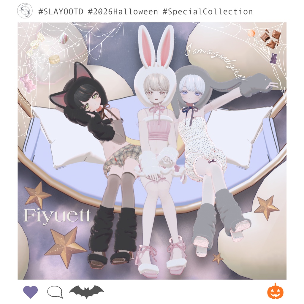 ༺ ♰ 2026 Halloween ♰ ༻ Kitty & Bunny