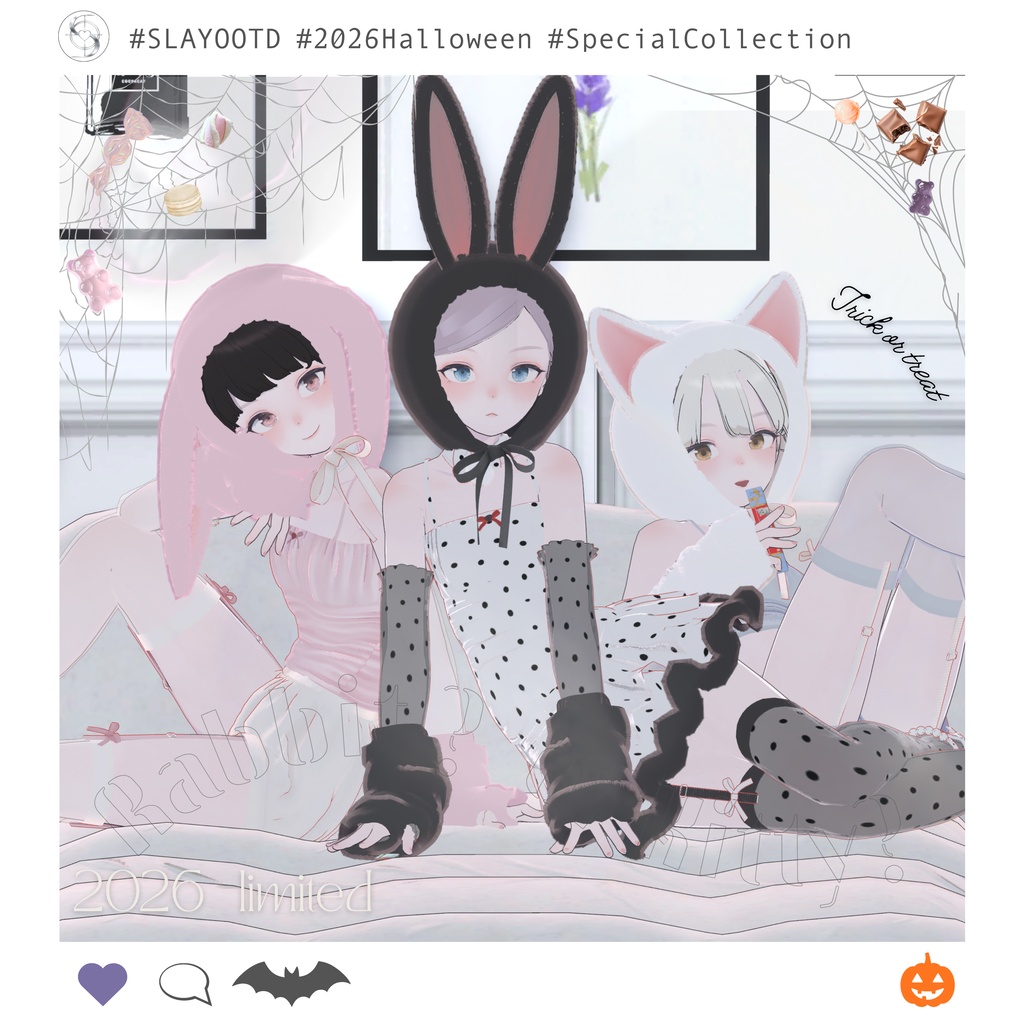 ༺  ♰ 2026 Halloween ♰  ༻　  Kitty & Bunny