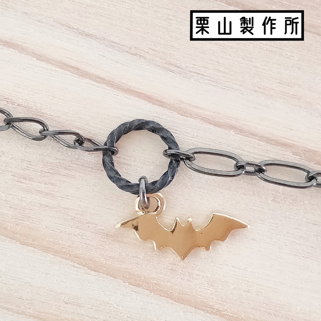 クール/ BC83 /マスクチェーン/ガンメタ スモールバット /ゴールド/バットチャーム/エキセントリック/軽量