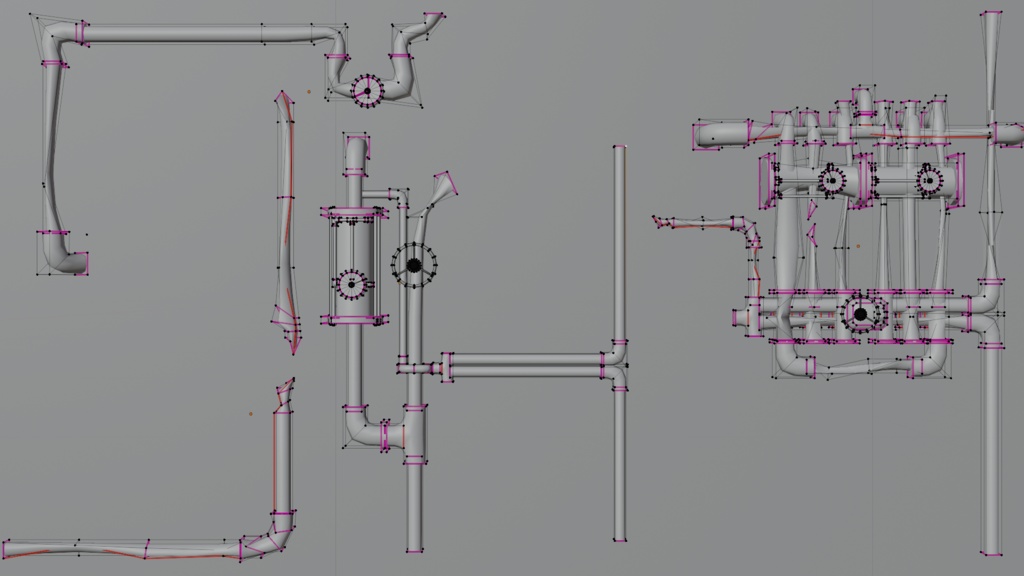 スチームパンク風 パイプ 配管