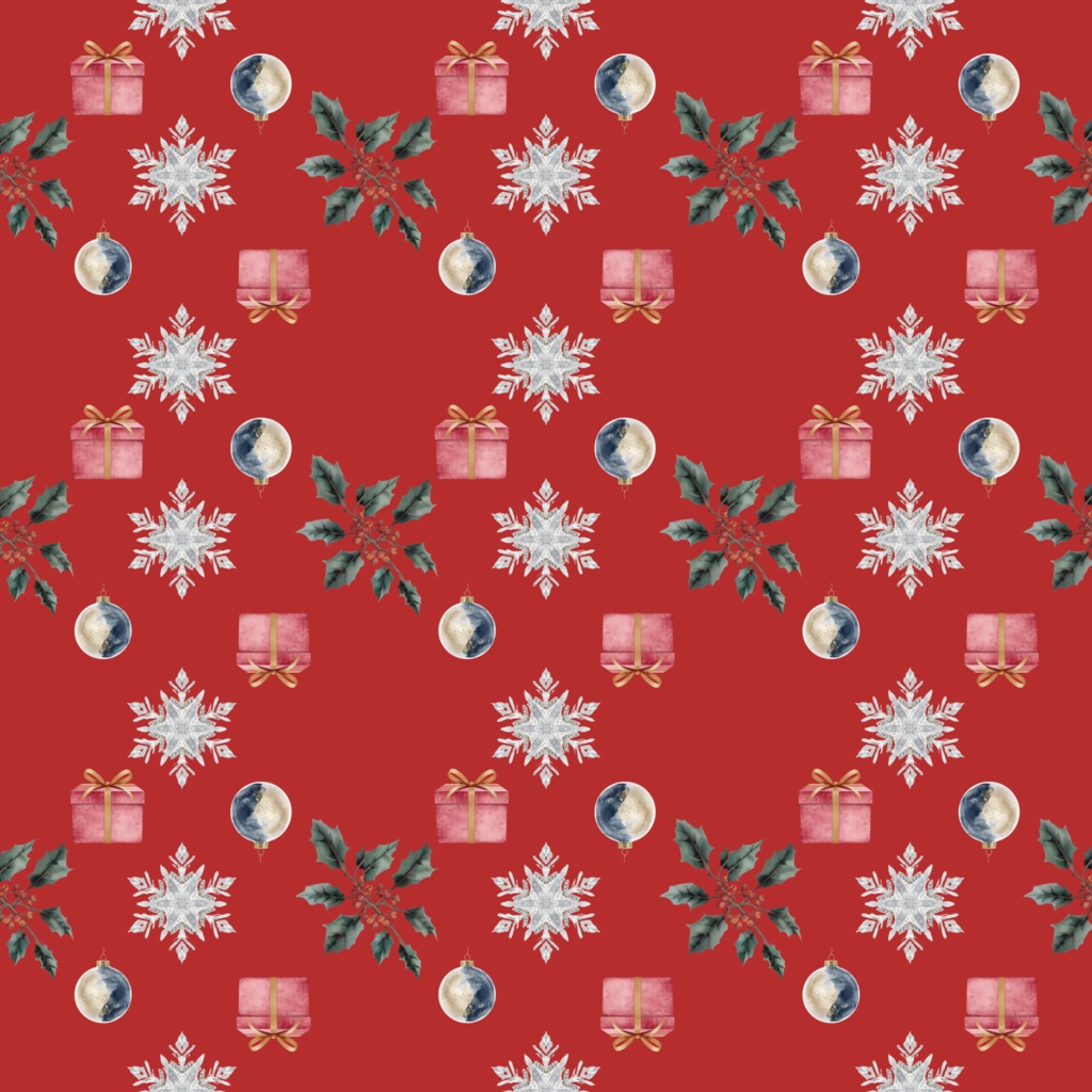 watercolor Christmas pattern