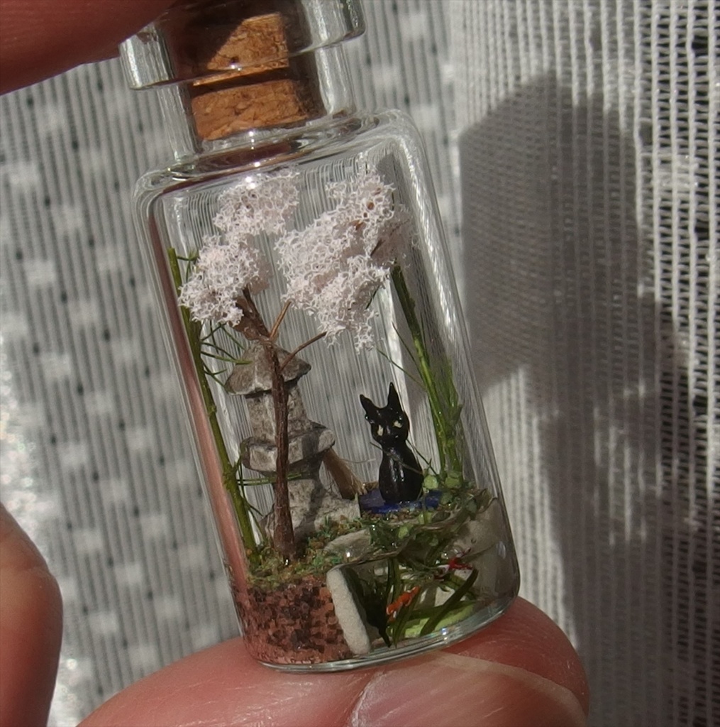 20250830 箱入り小瓶・ 猫と日本庭園