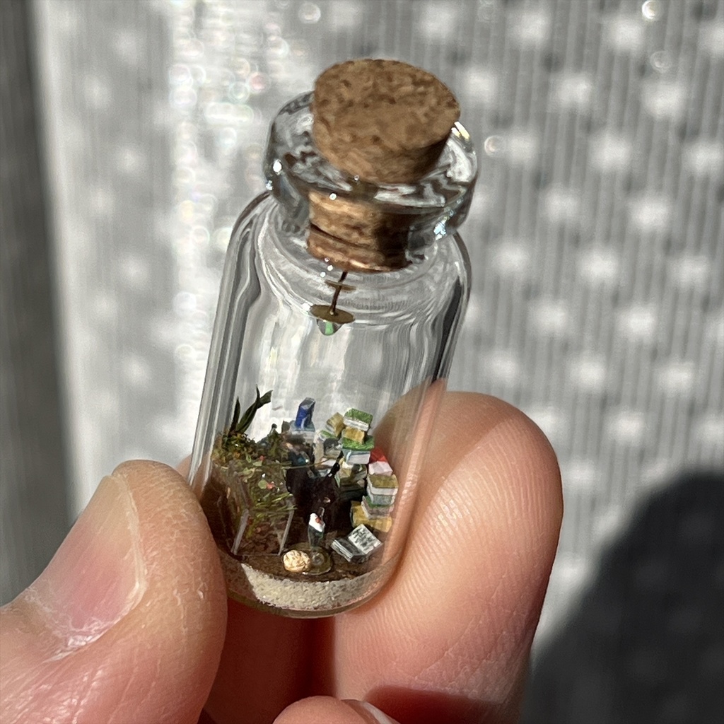 20260208 箱入り小瓶・猫と本