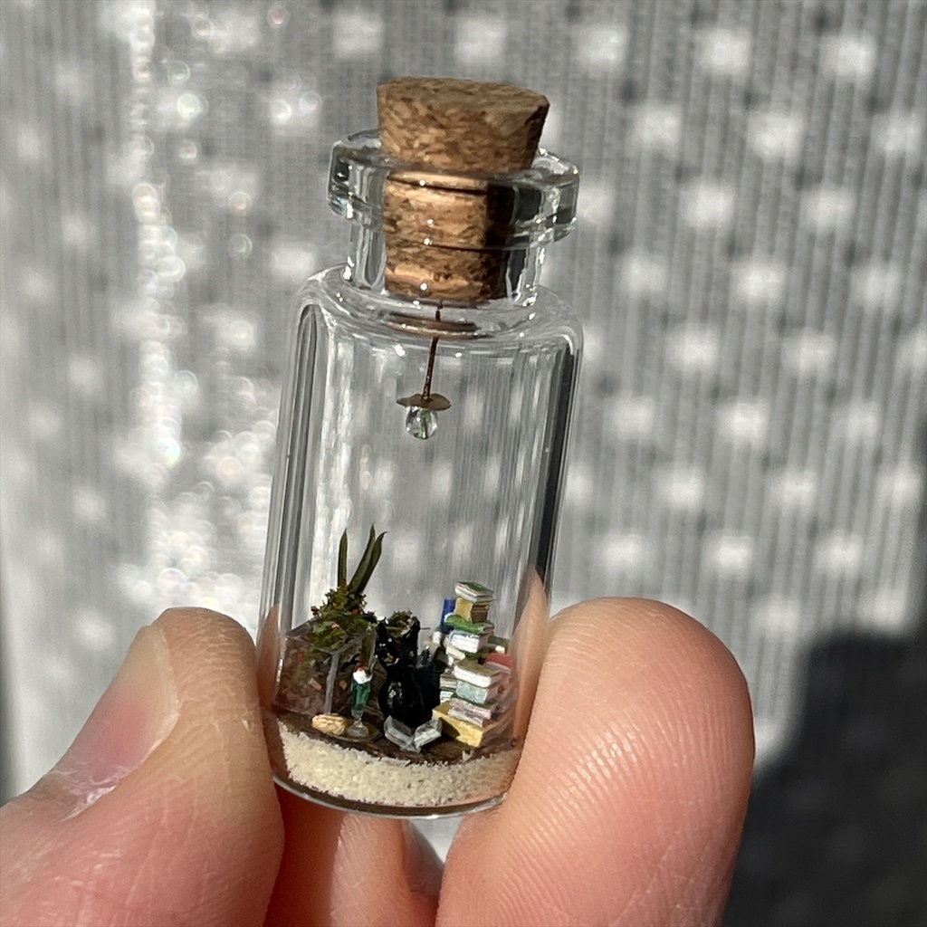 20260208 箱入り小瓶・猫と本