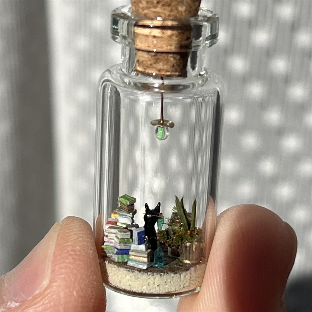 20260208 箱入り小瓶・猫と本