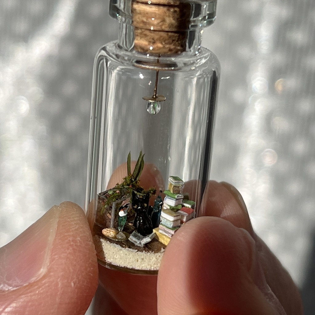 20260208 箱入り小瓶・猫と本