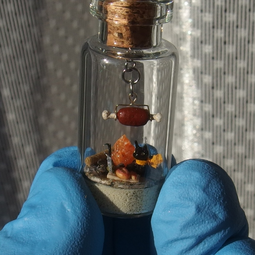 20260321 箱入り小瓶・猫と焚火