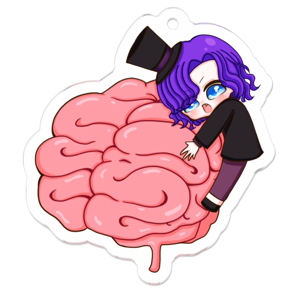 アクリルキーホルダー　　🧠脳に抱きつくのうちゃん🧠