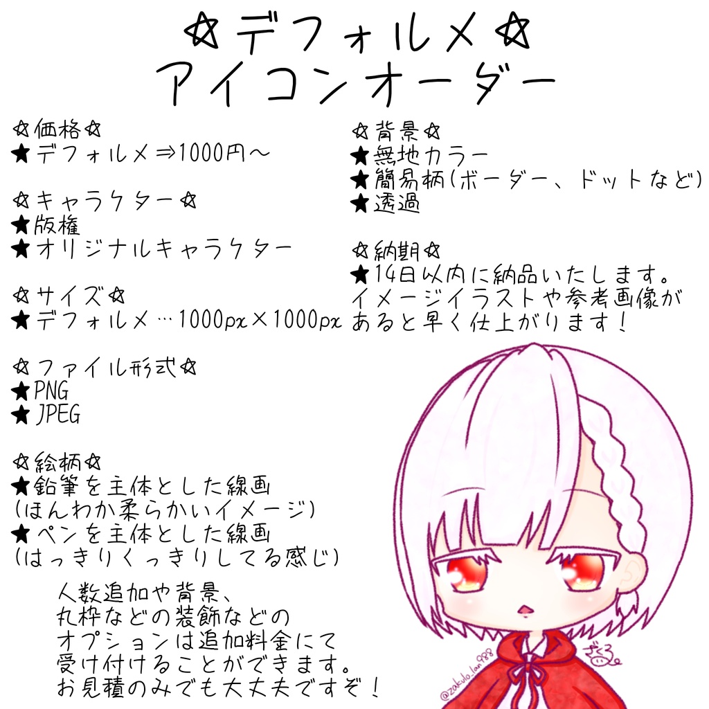 デフォルメアイコン描きます!