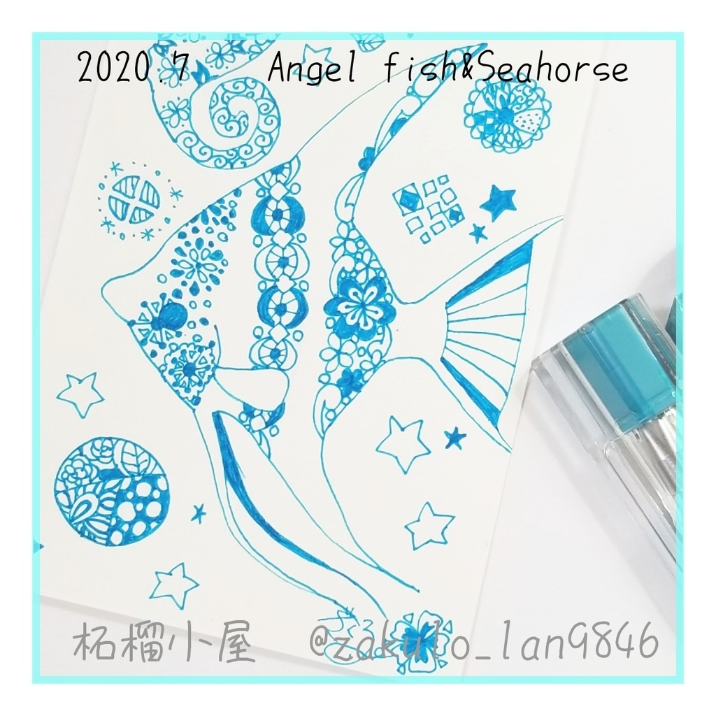 ❁原画販売❁Angelfish&Seahorse