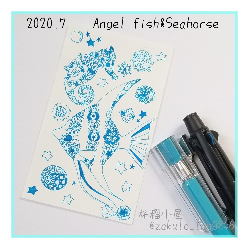 ❁原画販売❁Angelfish&Seahorse