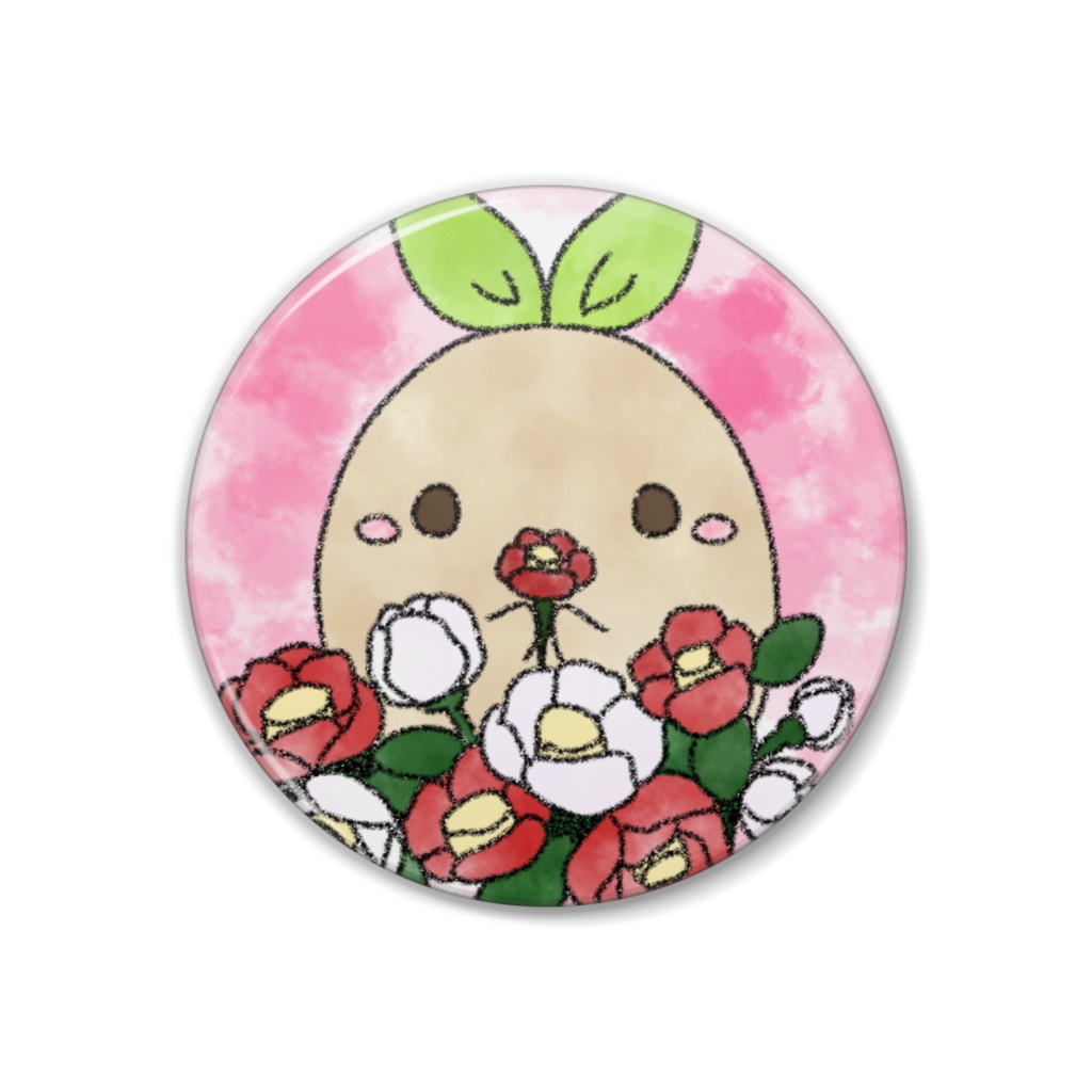 椿とマンドラゴラ 缶バッジ