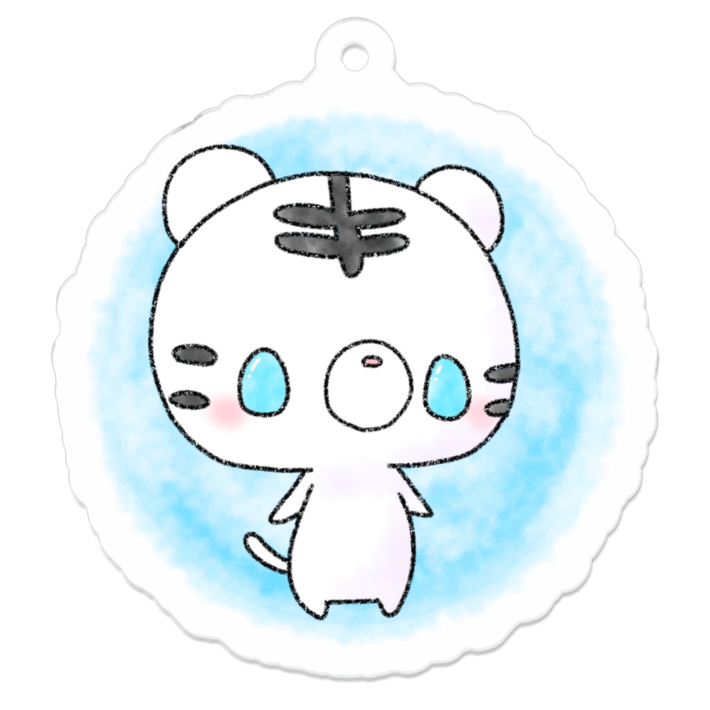 〈イラスト〉ホワイトタイガー ブルーアイ アクリルキーホルダー