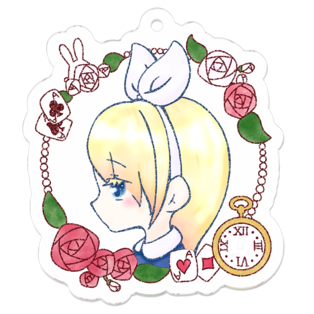 〈イラストグッズ〉アリス風少女のアクリルキーホルダー