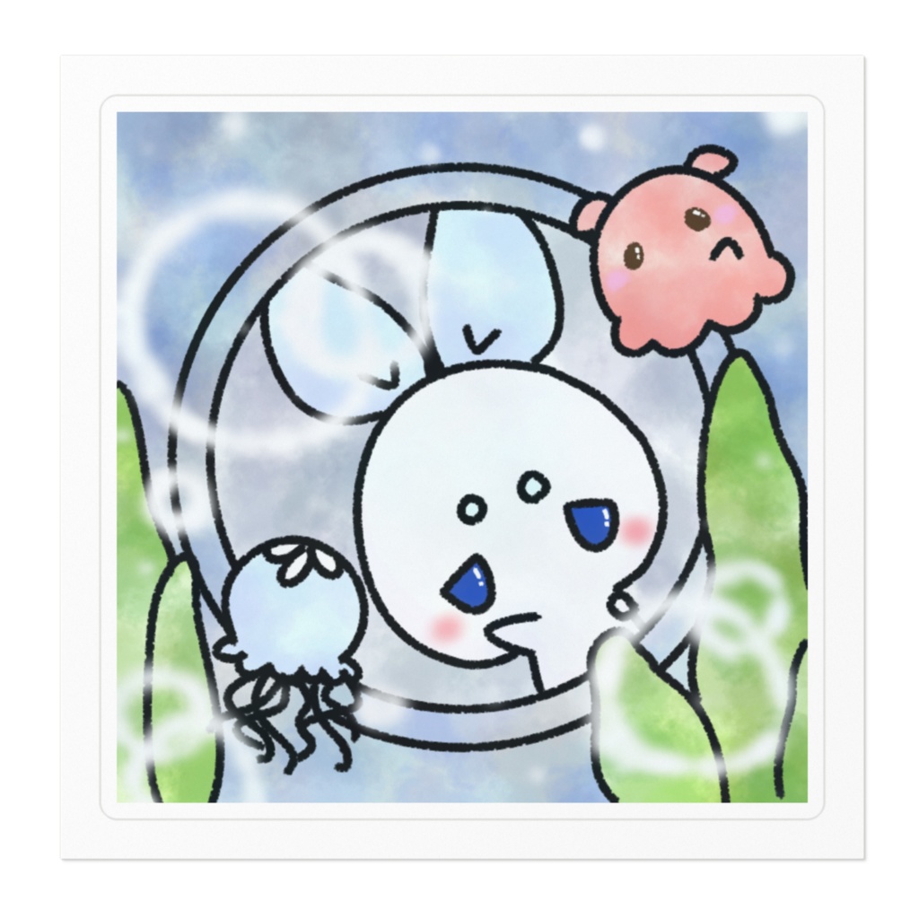 うみちゃんの海の中ステッカー