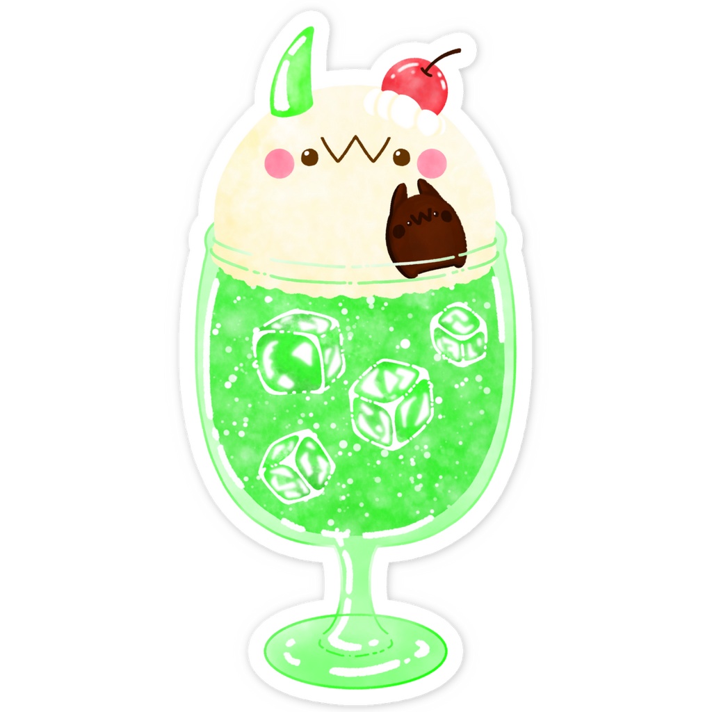 【ステッカー】雪もっちクリームソーダ