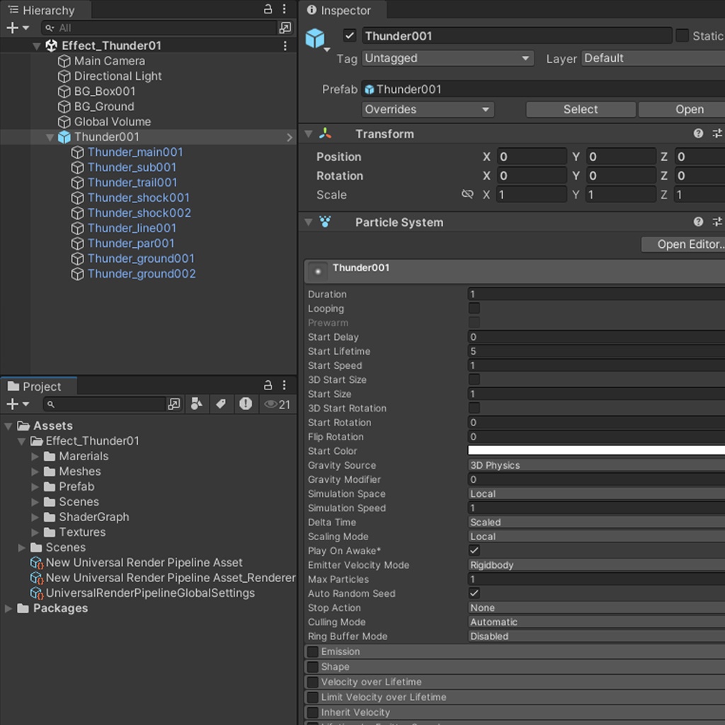 Unityエフェクト 雷01
