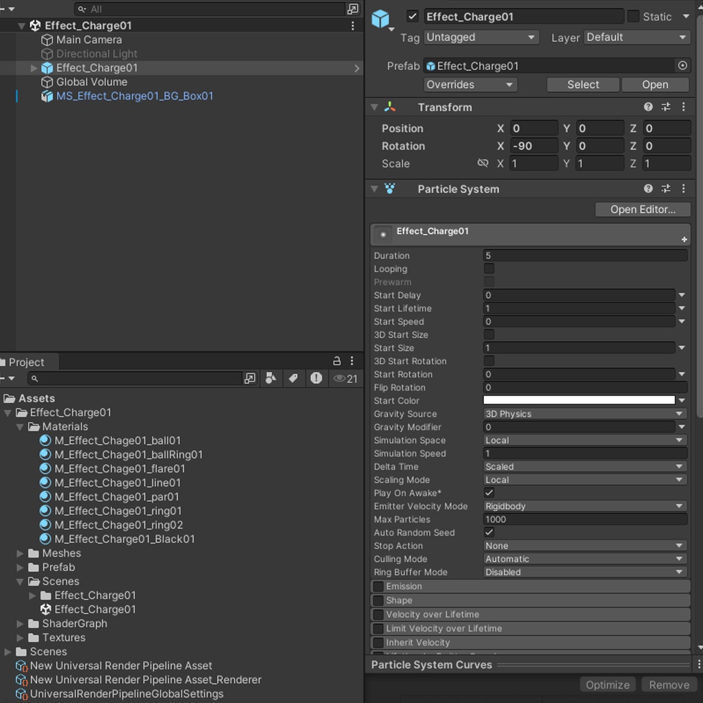 Unityエフェクト チャージ01