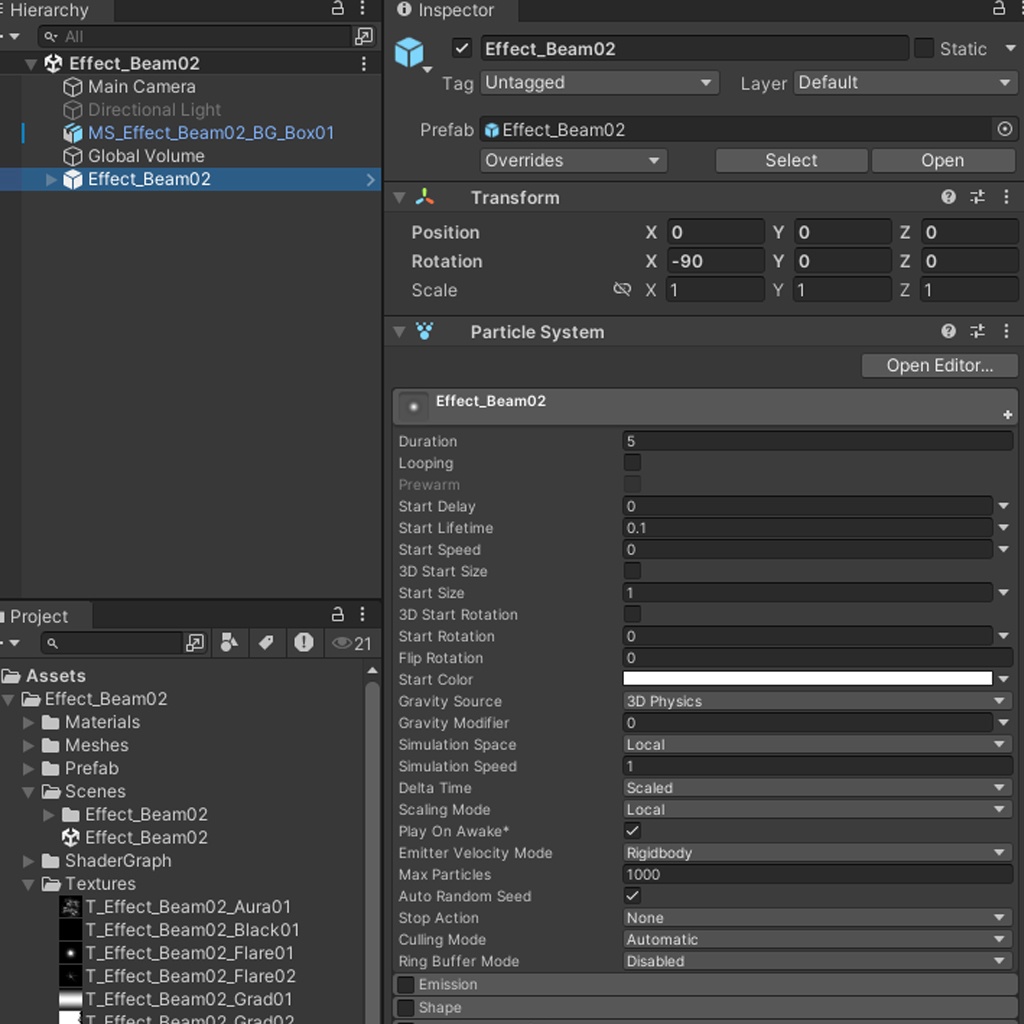 Unityエフェクト ビーム02