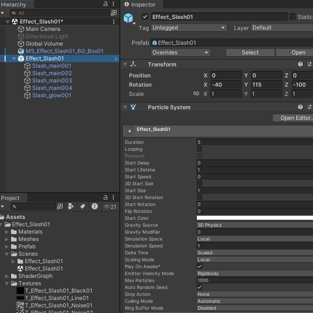 Unityエフェクト 斬撃01