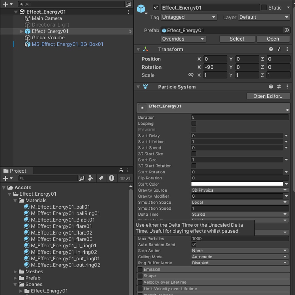 Unityエフェクト エネルギー01