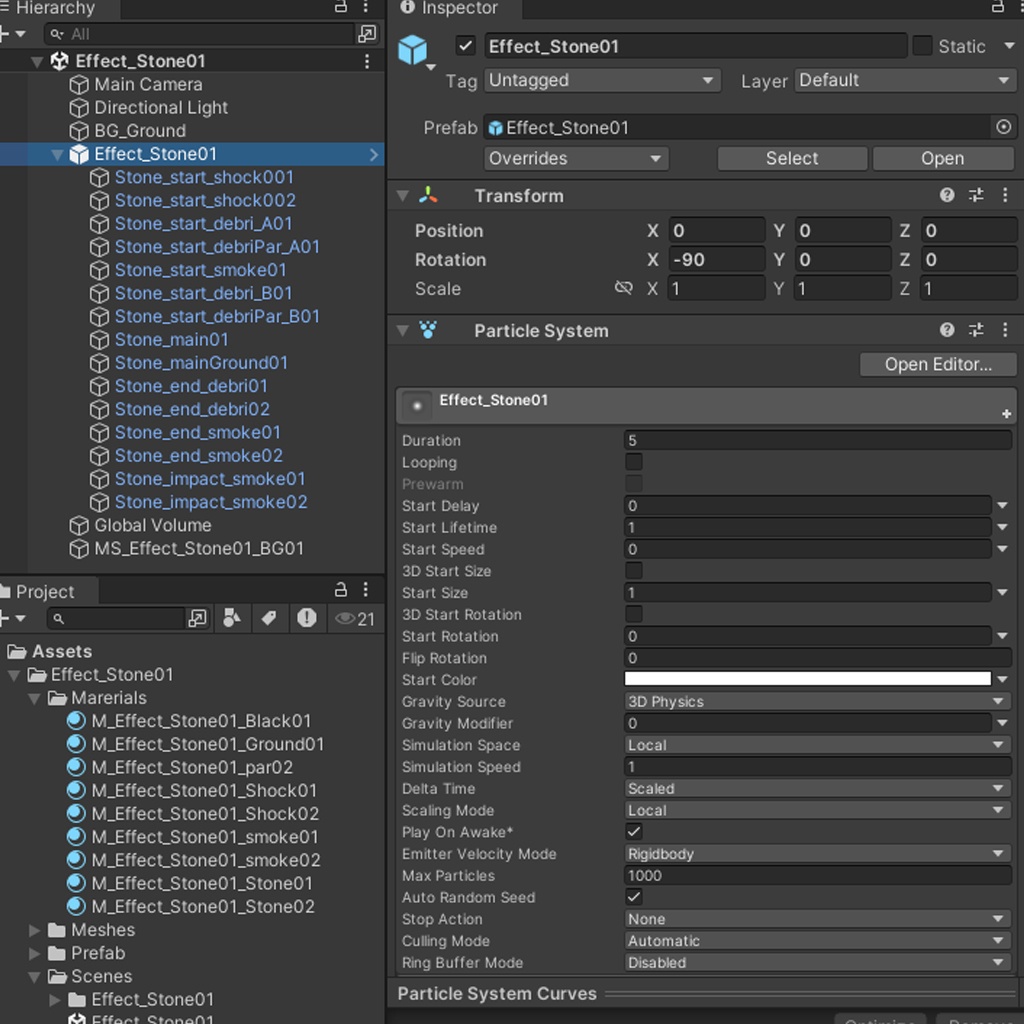 Unityエフェクト 岩石01