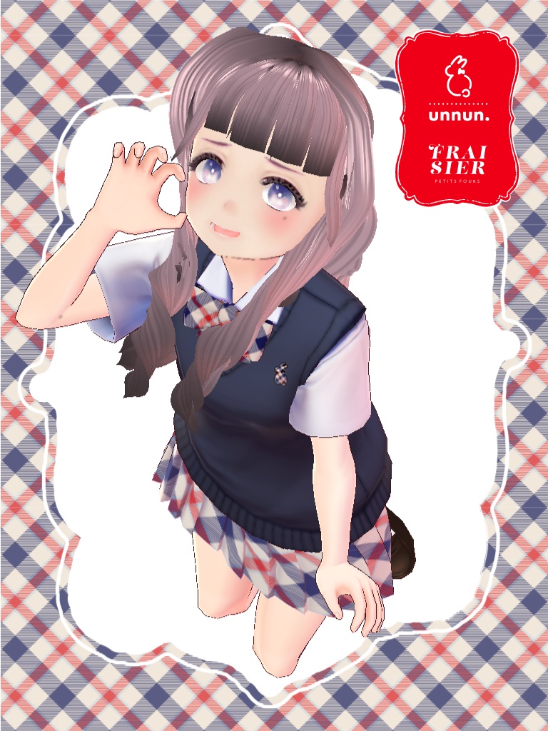 【#VRoid】【無償有】うさぎスクールコーデセット