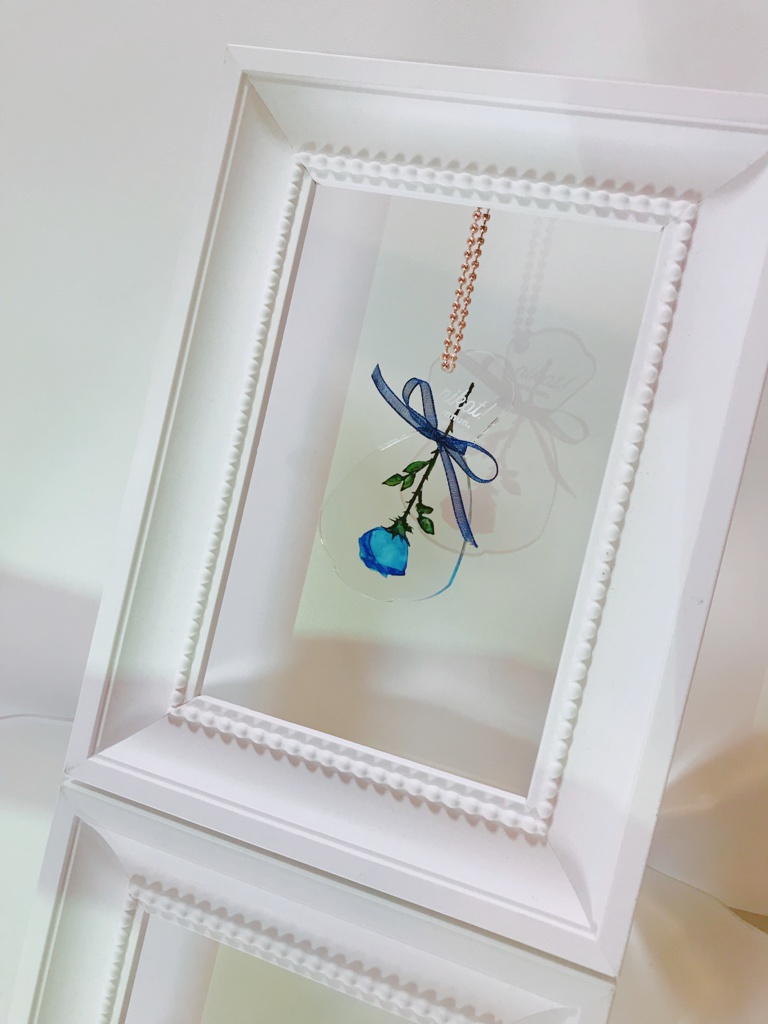 【再々販】青ばらブーケキーホルダー