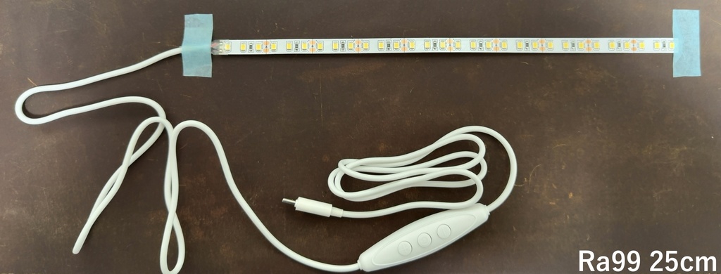 【超高演色Ra99 / 5300K】USB-C 12v LEDテープ(調光スイッチ付き)塗装ブース・展示用