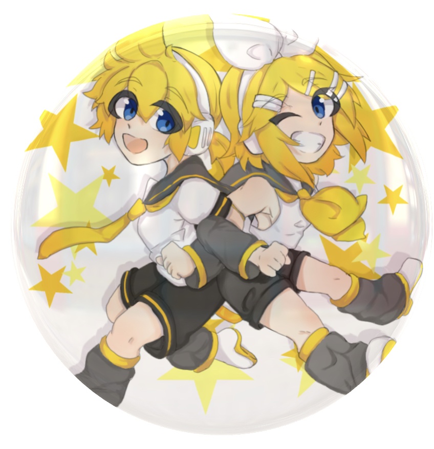 ジャンプ鏡音リンレンでか缶バッジ