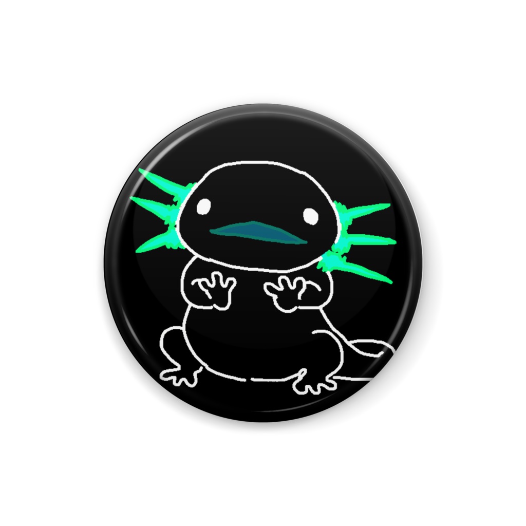 ウーパールーパー缶バッジネガ丸
