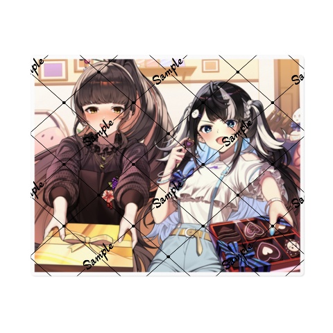 屋敷シエルと酵穣桃桜バレンタインチョコステッカー/Kojo Momozakura and Yashiki Ciel Sticker